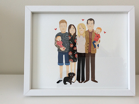 Illustrated-hand-painted-Family-Portrait-by-Greetings-From-Sarah ...