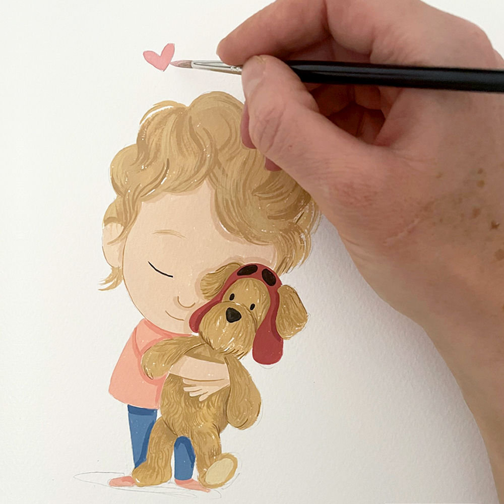 Personalised Cuddly Toy Portrait - Greetings from Sarah